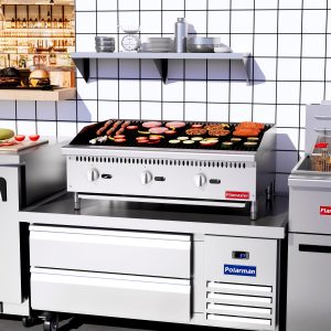 Flamaster FLM-CB36-M 36″ Countertop Gas Charbroiler, NG/LPG, 105,000 BTU, 3 Burners
