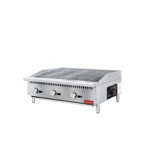 Flamaster FLM-CB36-M 36″ Countertop Gas Charbroiler, NG/LPG, 105,000 BTU, 3 Burners