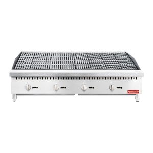 Flamaster FLM-CB48-M 48″ Countertop Gas Charbroiler, NG/LPG, 140,000 BTU, 4 Burners