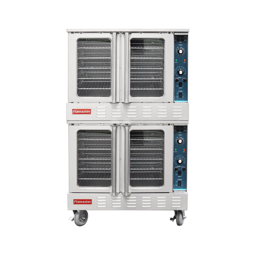 Flamaster FLM-COE240-2 38″ Commercial Double Deck Electric Convection Oven – 10 Racks, 240V