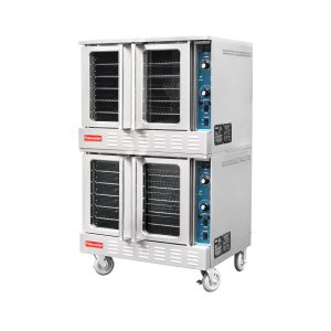 Flamaster FLM-COE240-2 38″ Commercial Double Deck Electric Convection Oven – 10 Racks, 240V