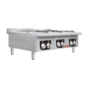 Flamaster FLM-EHP36 36″ Commercial Electric Hot Plate – 6 Burners, 208V, 3 Phase