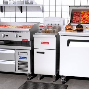 Flamaster FLM-F4-LP 15 1/2″ Liquid Propane Floor Fryer, 40-50 lb, 4 Tubes, 120,000 BTU