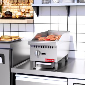 Flamaster FLM-G12-M 12″ Countertop Griddle with Manual Control, NG/LPG, 30,000 BTU, 1 Burner
