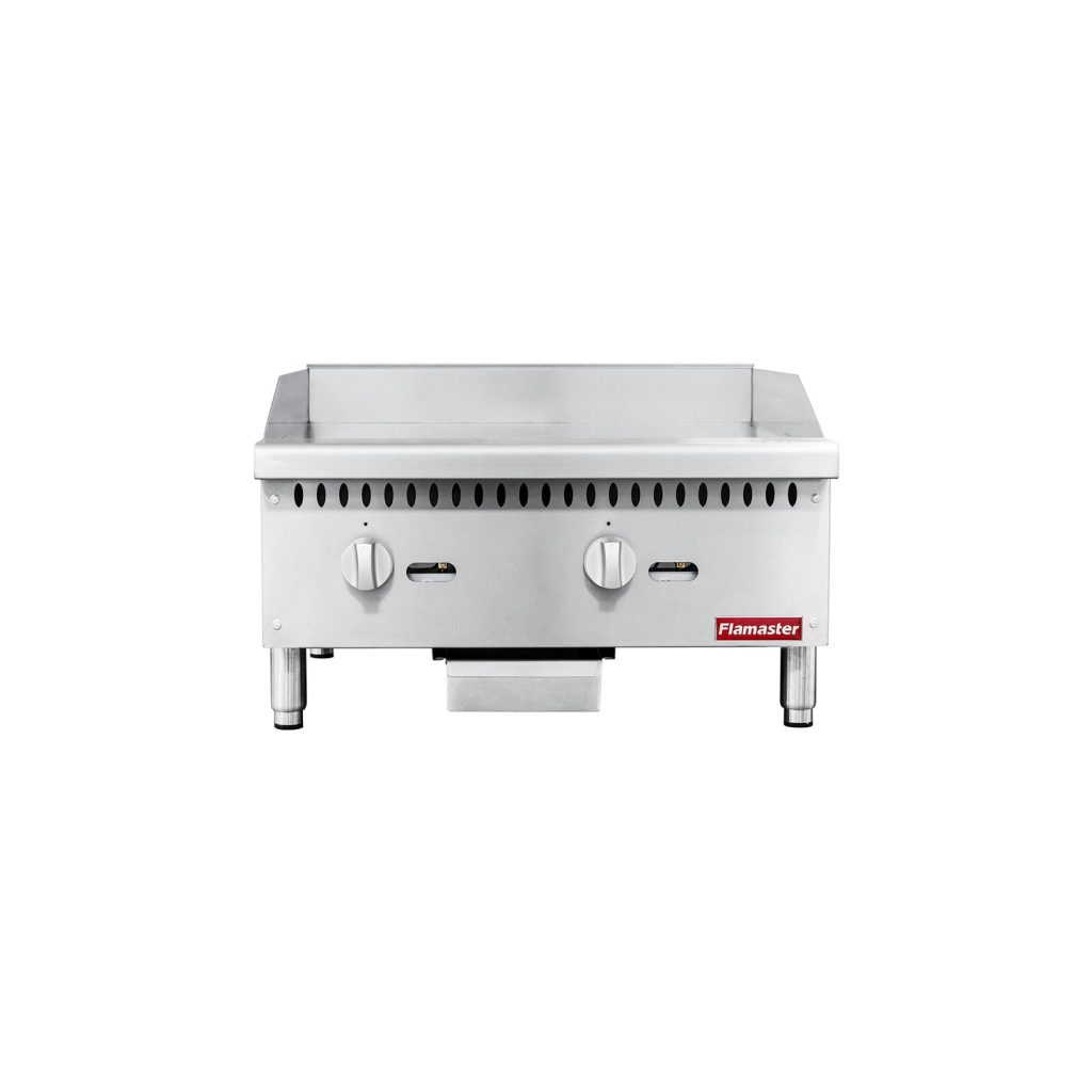 Flamaster FLM-G24-M 24″ Countertop Griddle with Manual Control, NG/LPG, 60,000 BTU, 2 Burners