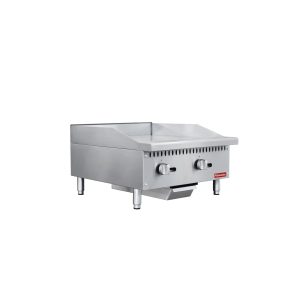 Flamaster FLM-G24-M 24″ Countertop Griddle with Manual Control, NG/LPG, 60,000 BTU, 2 Burners