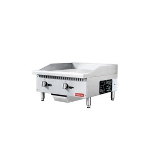 Flamaster FLM-G24-M 24″ Countertop Griddle with Manual Control, NG/LPG, 60,000 BTU, 2 Burners
