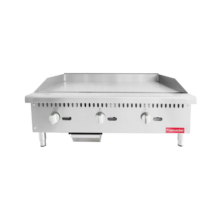 Flamaster FLM-G36-M 36″ Countertop Griddle with Manual Control, NG/LPG, 90,000 BTU, 3 Burners
