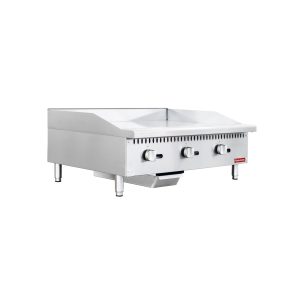 Flamaster FLM-G36-M 36″ Countertop Griddle with Manual Control, NG/LPG, 90,000 BTU, 3 Burners