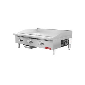 Flamaster FLM-G36-M 36″ Countertop Griddle with Manual Control, NG/LPG, 90,000 BTU, 3 Burners