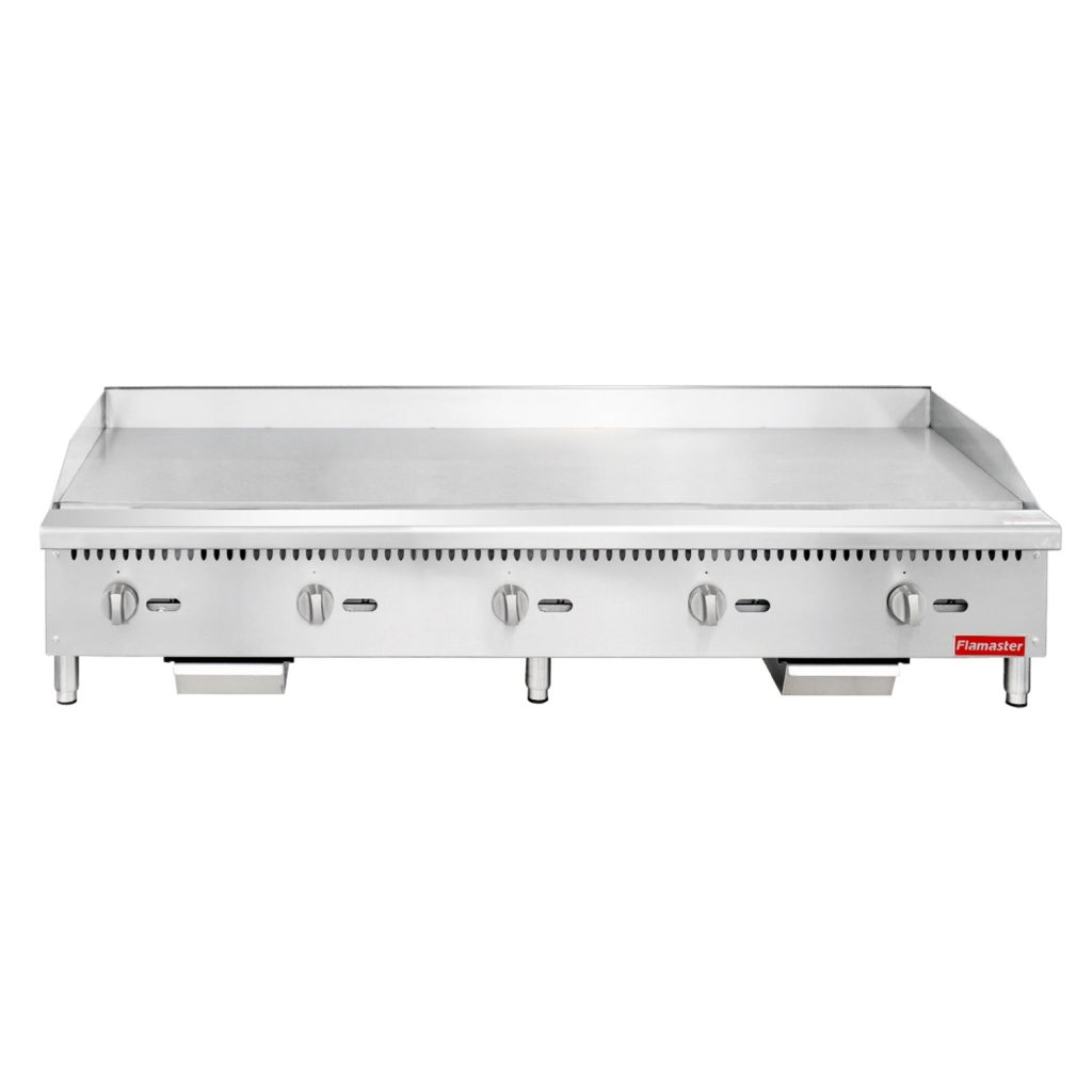 Flamaster FLM-G60-M 60″ Countertop Griddle with Manual Control, NG/LPG, 150,000 BTU, 5 Burners