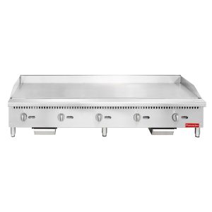 Flamaster FLM-G60-M 60″ Countertop Griddle with Manual Control, NG/LPG, 150,000 BTU, 5 Burners