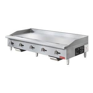 Flamaster FLM-G60-M 60″ Countertop Griddle with Manual Control, NG/LPG, 150,000 BTU, 5 Burners