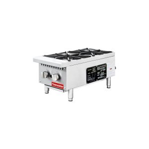 Flamaster FLM-HP12-M 12″ Countertop Gas Hot Plate, NG/LPG, 50,000 BTU, 2 Burners