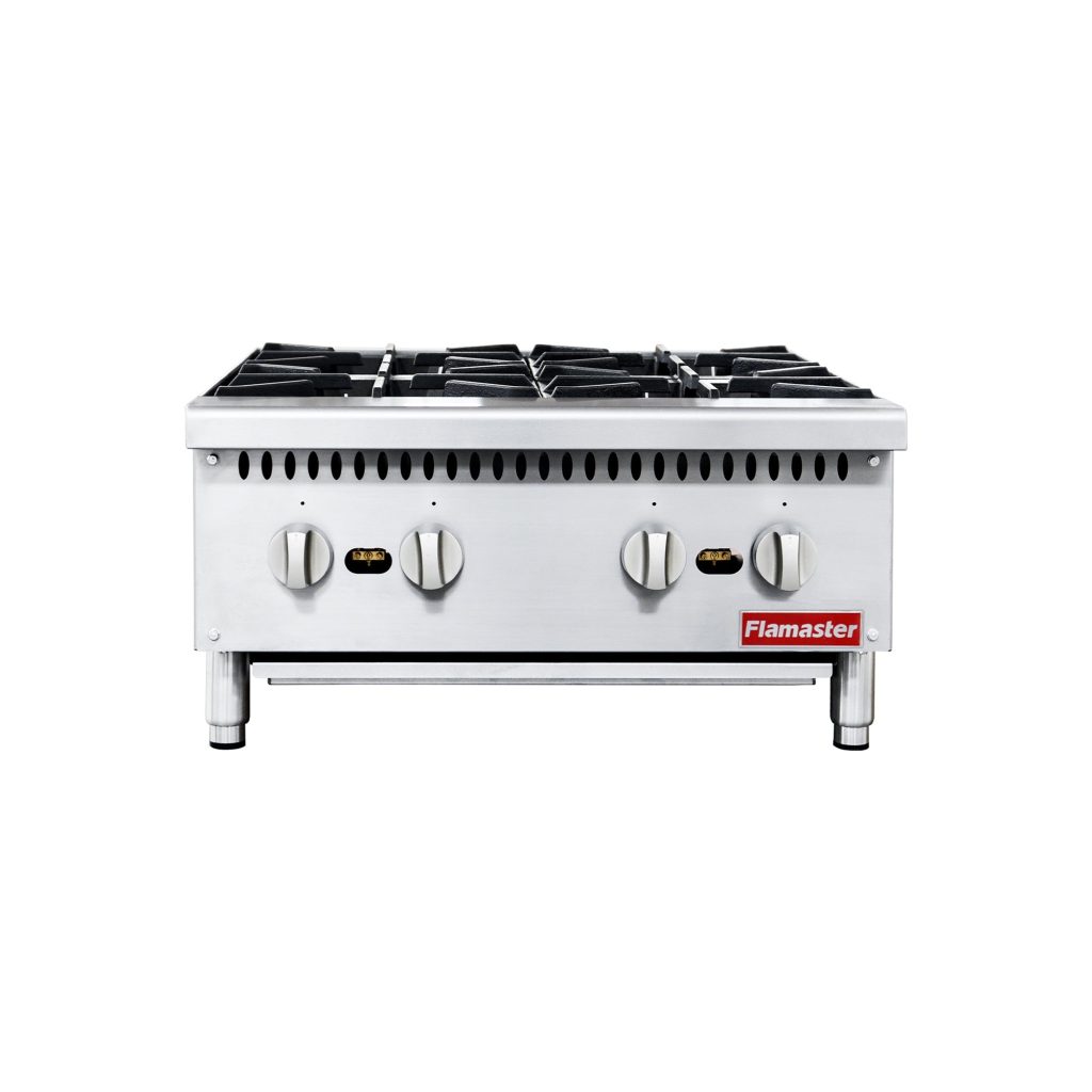 Flamaster FLM-HP24-M 24″ Countertop Gas Hot Plate, NG/LPG, 100,000 BTU, 4 Burners