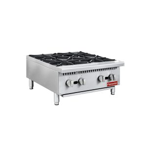Flamaster FLM-HP24-M 24″ Countertop Gas Hot Plate, NG/LPG, 100,000 BTU, 4 Burners
