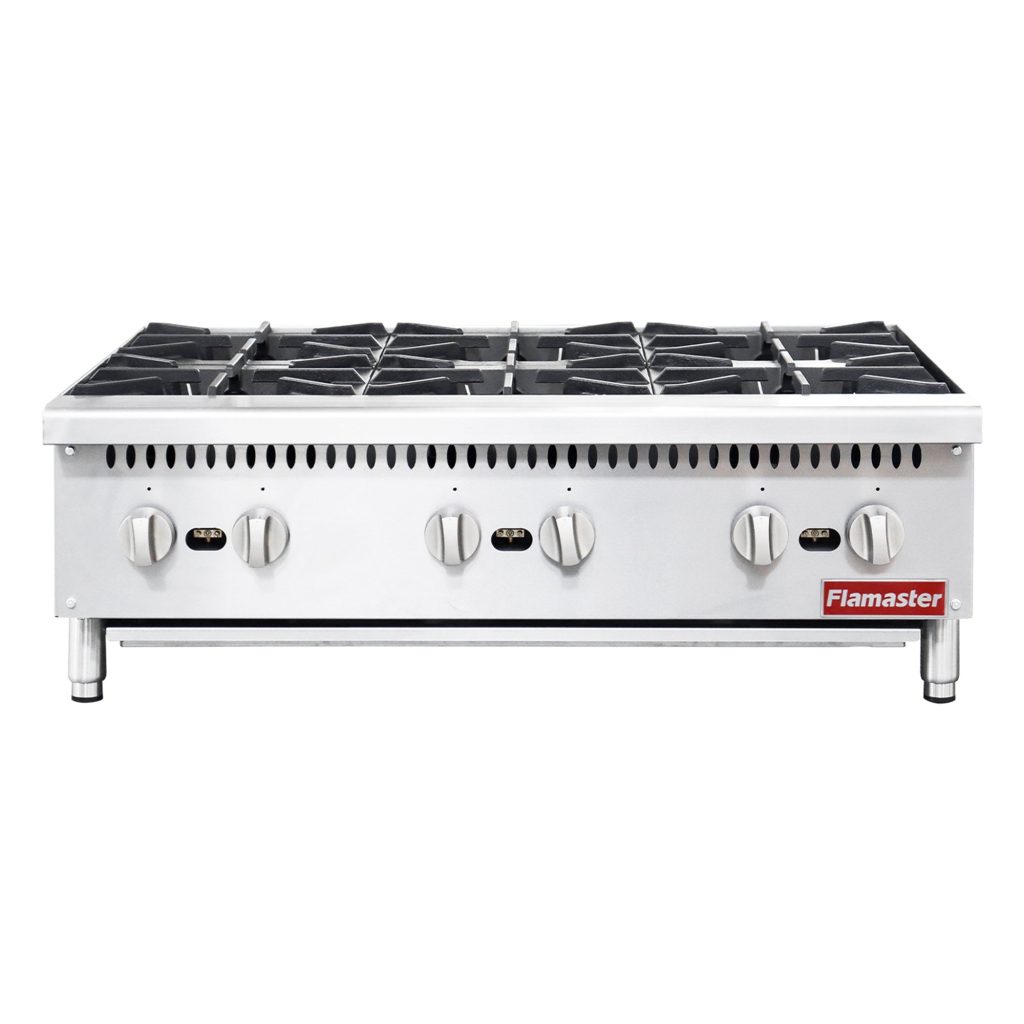 Flamaster FLM-HP36-M 36″ Countertop Gas Hot Plate, NG/LPG, 150,000 BTU, 6 Burners