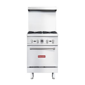 Flamaster FLM-R24 24” NG/LPG Commercial Gas Range, 4 Open Burners, Standard Oven, 153,000 BTU