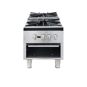 Flamaster FLM-SP-2 18” NG/LPG Stock Pot Range, 2 Three Ring Burners, 160,000 BTU