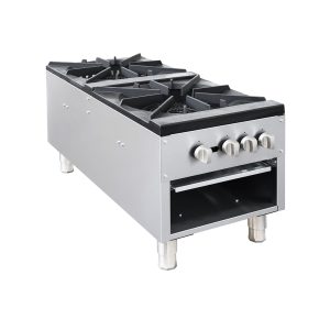 Flamaster FLM-SP-2 18” NG/LPG Stock Pot Range, 2 Three Ring Burners, 160,000 BTU