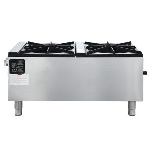 Flamaster FLM-SP-2 18” NG/LPG Stock Pot Range, 2 Three Ring Burners, 160,000 BTU