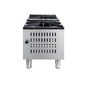 Flamaster FLM-SP-2 18” NG/LPG Stock Pot Range, 2 Three Ring Burners, 160,000 BTU