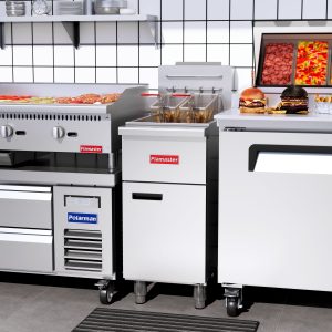 Flamaster CP-VF40-LP 15 1/2″ Gas Open Pot Fryer, Liquid Propane, 40-50 lb, 100,000 BTU