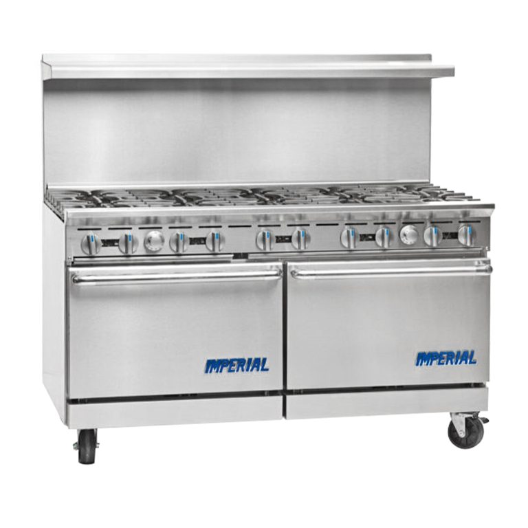 Imperial Range IR-10NG Pro Series 60″ Natural Gas 10 Burner Range with Two 26 1/2” Ovens – 390,000 BTU