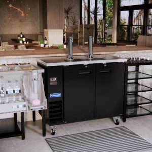 Polarman PLM-BCBD2-2 49 1/8″ Dual Single-Tap Direct Draw Kegerator Beer Dispenser with 2 Solid Doors, 12.5 cu. ft.