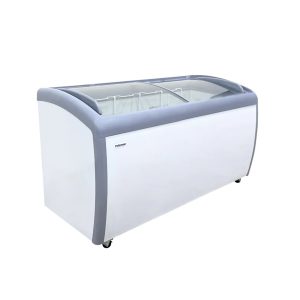 Polarman PLM-S460 60 1/4″ Mobile Ice Cream Display Freezer, Curved Sliding Lid with 5 Baskets, 11.65 cu. ft.