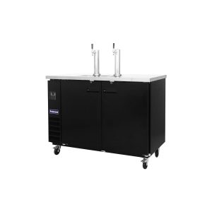 Polarman PLM-BCBD3-2 61 1/16″ Dual Single-Tap Direct Draw Kegerator Beer Dispenser with 2 Solid Doors, 16.6 cu. ft.