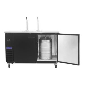 Polarman PLM-BCBD3-2 61 1/16″ Dual Single-Tap Direct Draw Kegerator Beer Dispenser with 2 Solid Doors, 16.6 cu. ft.
