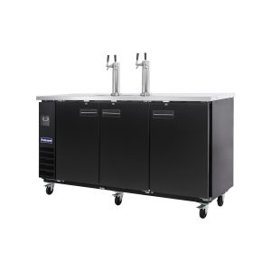Polarman PLM-BCBD4-2 73 1/16″ Dual Double-Tap Direct Draw Kegerator Beer Dispenser with 3 Solid Doors, 20.8 cu. ft.
