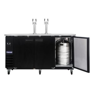 Polarman PLM-BCBD4-2 73 1/16″ Dual Double-Tap Direct Draw Kegerator Beer Dispenser with 3 Solid Doors, 20.8 cu. ft.