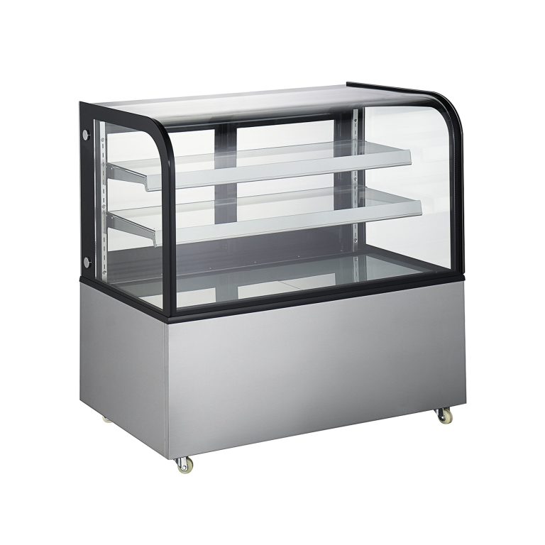 Polarman ARC-370Y 48" Vidrio Curvado Caseta de Exposicion Refrigerada para Panadería con Luces LED