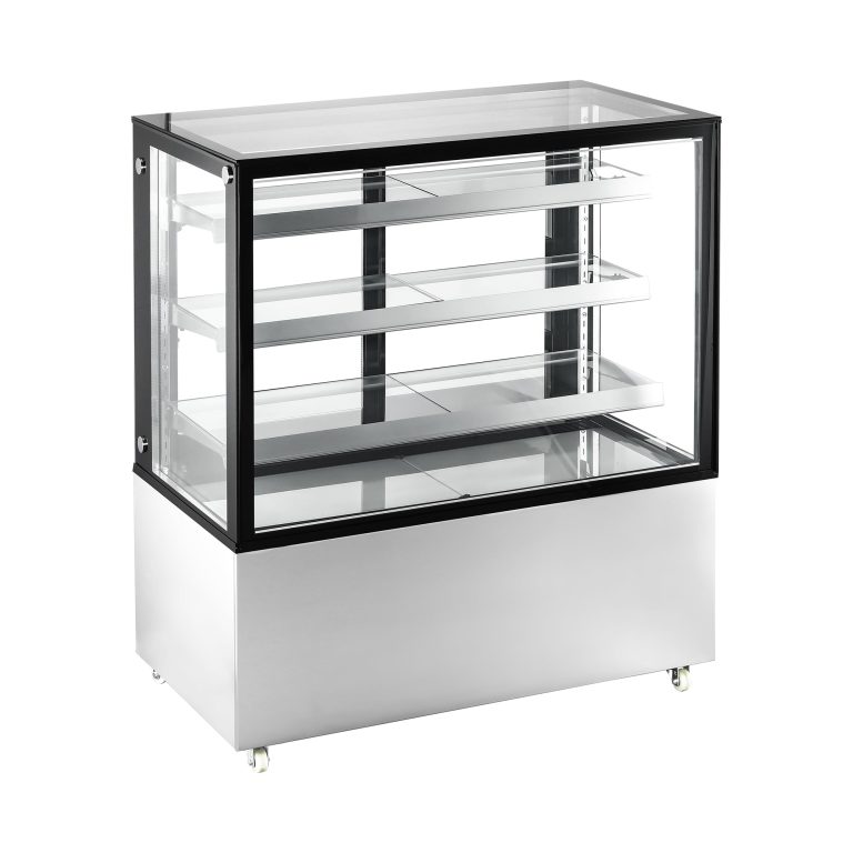 Polarman ARC-371Z 48" de ancho, caso de exhibición para panadería refrigerada con vidrio cuadrado y iluminación LED
