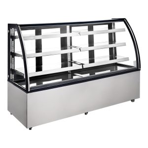 Polarman ARC-571Y 72″ Curved Glass Refrigerated Bakery Display Case with LED Lighting