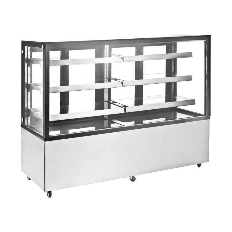 Polarman ARC-571Z 72″ Cuadrado Vidrio Refrigerador de Mostrador para Panadería con Iluminación LED