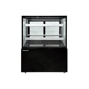 Polarman PLM-270SB 36″ Black 2-Shelf Square Glass Refrigerated Bakery Display Case