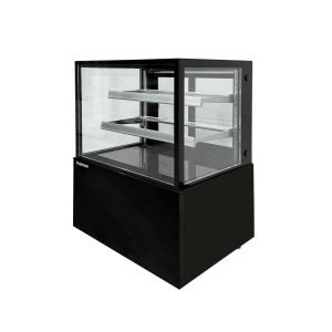 Polarman PLM-270SB 36″ Black 2-Shelf Square Glass Refrigerated Bakery Display Case
