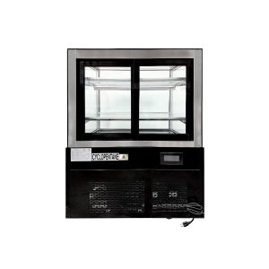 Polarman PLM-270SB 36″ Black 2-Shelf Square Glass Refrigerated Bakery Display Case