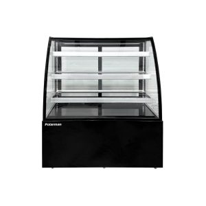 Polarman PLM-371AB 48″ Black 3-Shelf Curved Glass Refrigerated Bakery Display Case