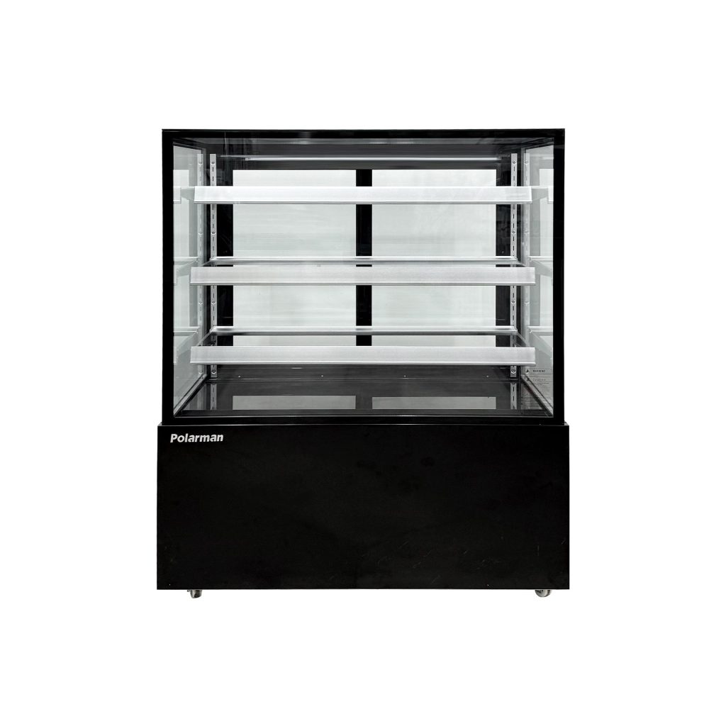 Polarman PLM-371SB 48″ Black 3-Shelf Square Glass Refrigerated Bakery Display Case