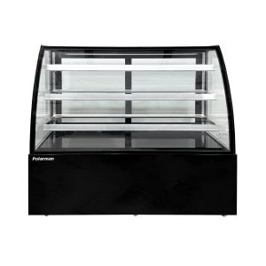 Polarman PLM-471AB 60″ Black 3-Shelf Curved Glass Refrigerated Bakery Display Case