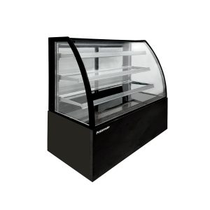 Polarman PLM-471AB 60″ Black 3-Shelf Curved Glass Refrigerated Bakery Display Case