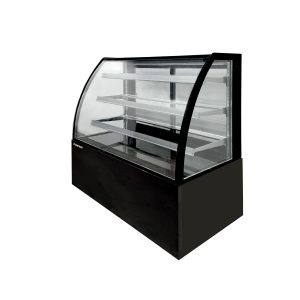 Polarman PLM-471AB 60″ Black 3-Shelf Curved Glass Refrigerated Bakery Display Case