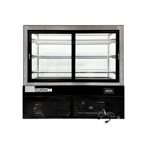 Polarman PLM-471SB 60″ Black 3-Shelf Square Glass  Refrigerated Bakery Display Case