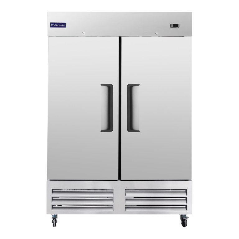 [Clearance] Polarman PLM-54FS 53 15/16″ Reach-In Freezer with Double Solid Doors, Bottom Mount, Stainless Steel, 49 cu. ft.