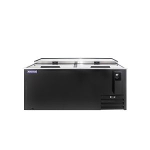 Polarman PLM-B65A 64 5/16″ Top Loading Bottle Cooler with 2 Sliding Lids & Bottle Opener, Black Exterior