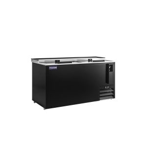 Polarman PLM-B65A 64 5/16″ Top Loading Bottle Cooler with 2 Sliding Lids & Bottle Opener, Black Exterior